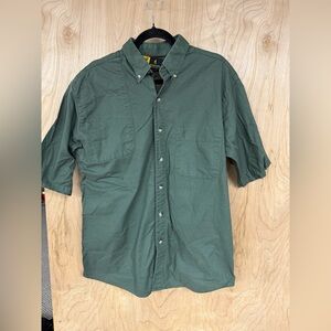 Browning Shooting Shirt Mens Medium Olive Green S/S Vented Shoulders Cotton